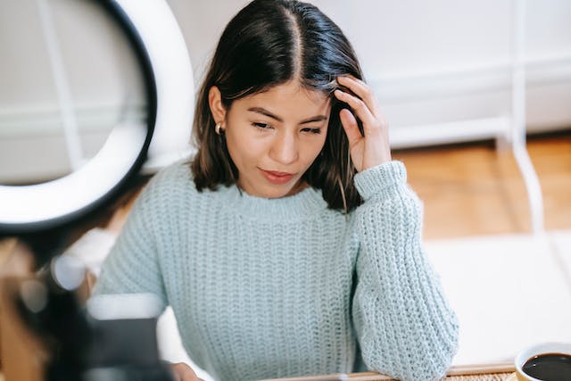 photo of a woman who looks stressed